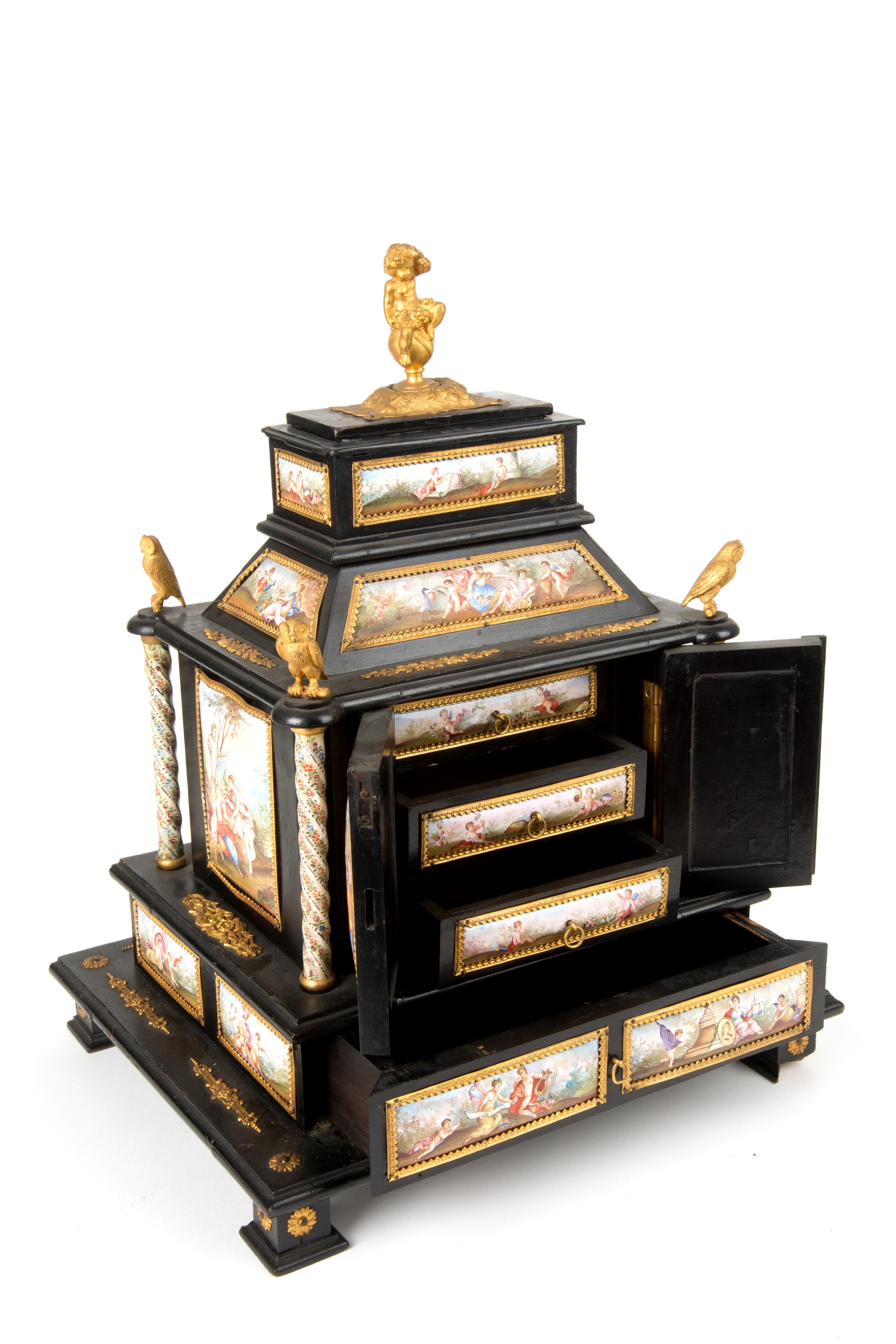Piccolo Monetiere in Legno e Smalto