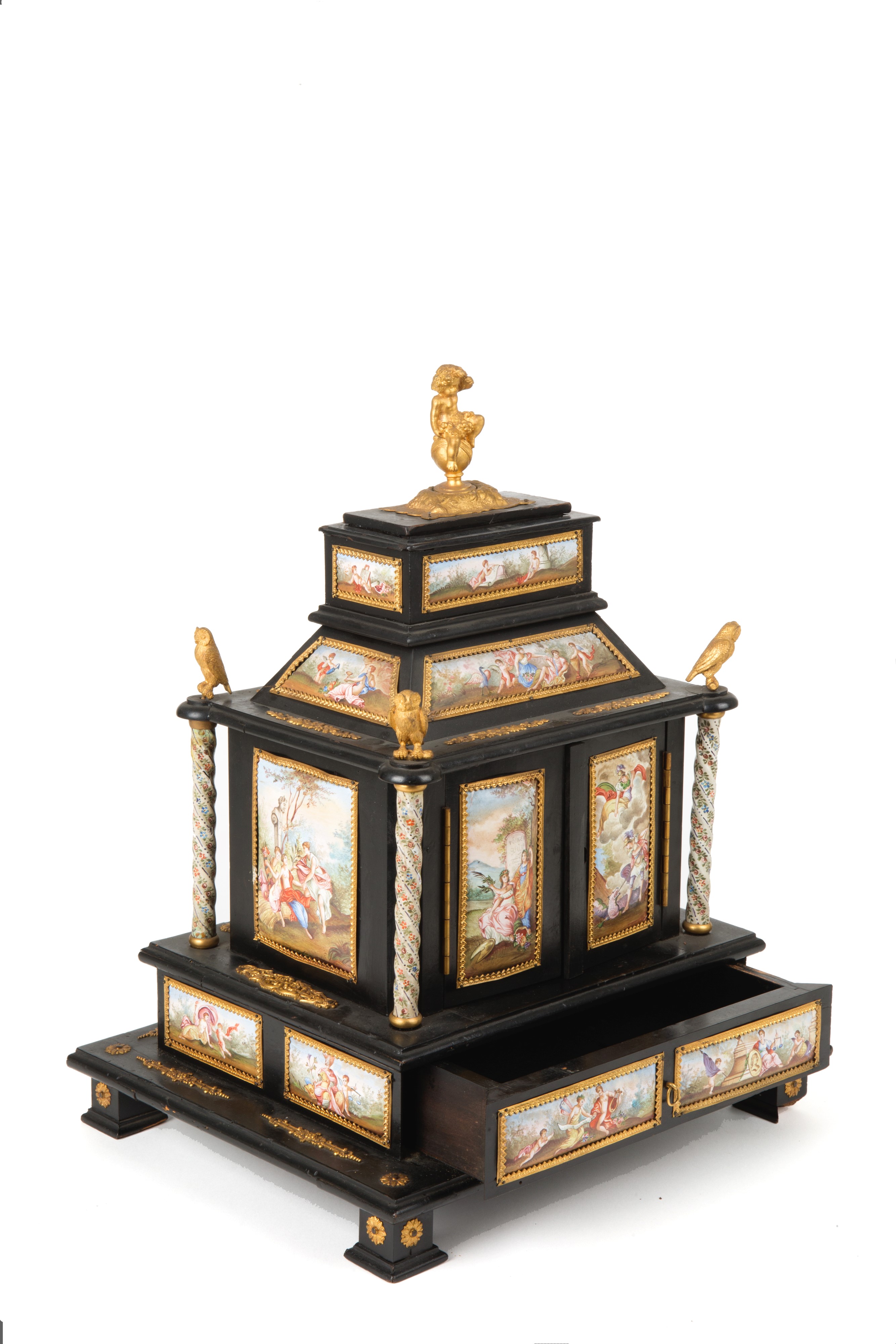 Piccolo Monetiere in Legno e Smalto