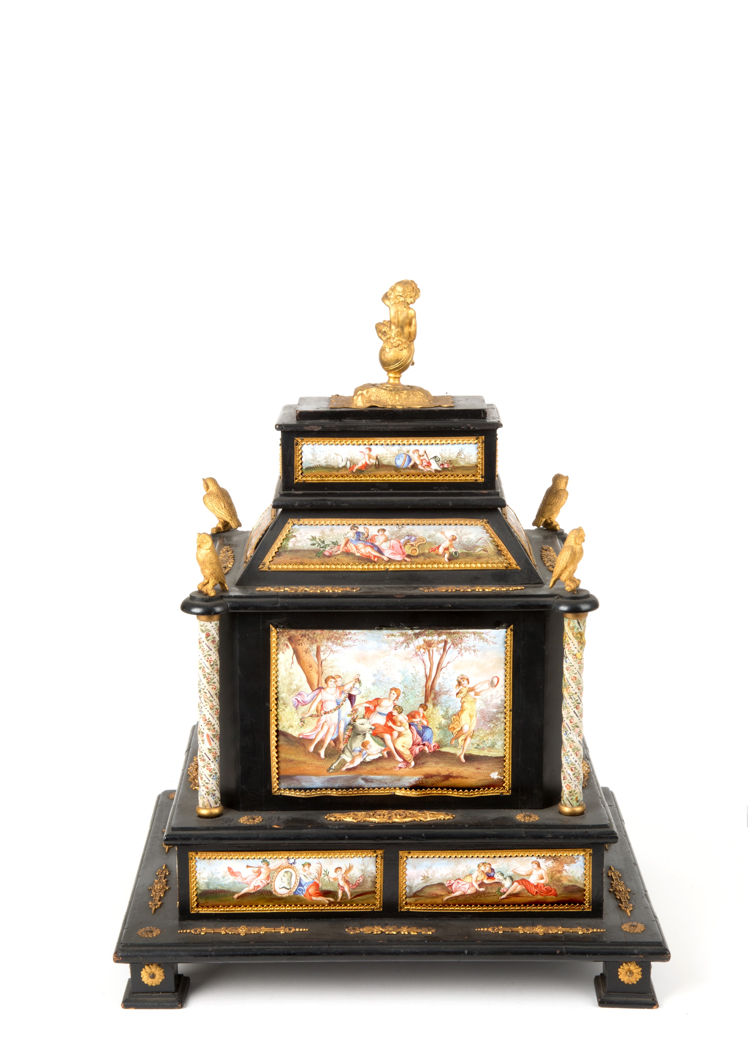 Piccolo Monetiere in Legno e Smalto