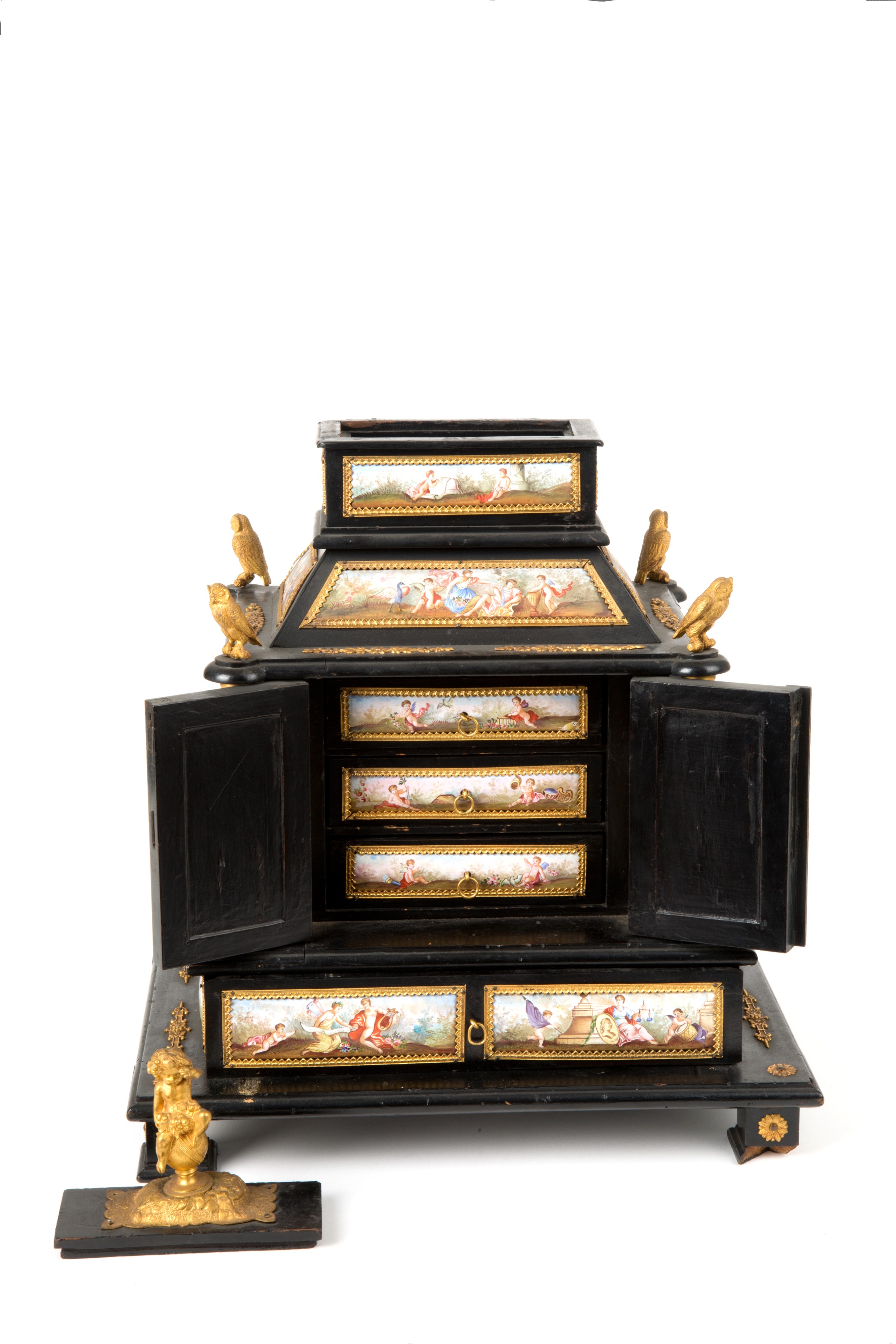 Piccolo Monetiere in Legno e Smalto