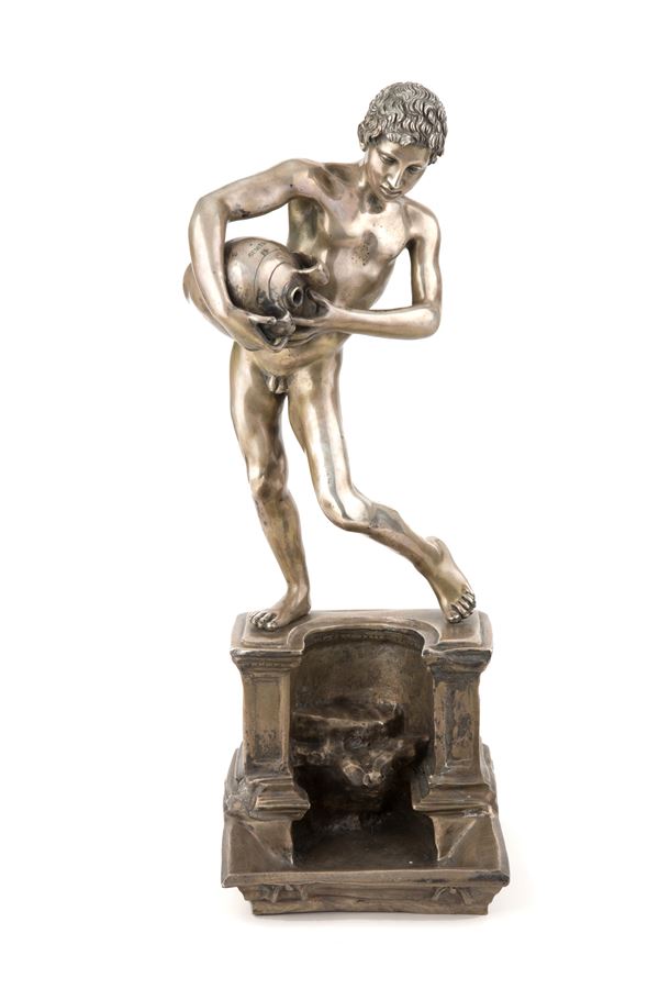 VINCENZO GEMITO - Silver sculpture "THE WATER-CARRIER"