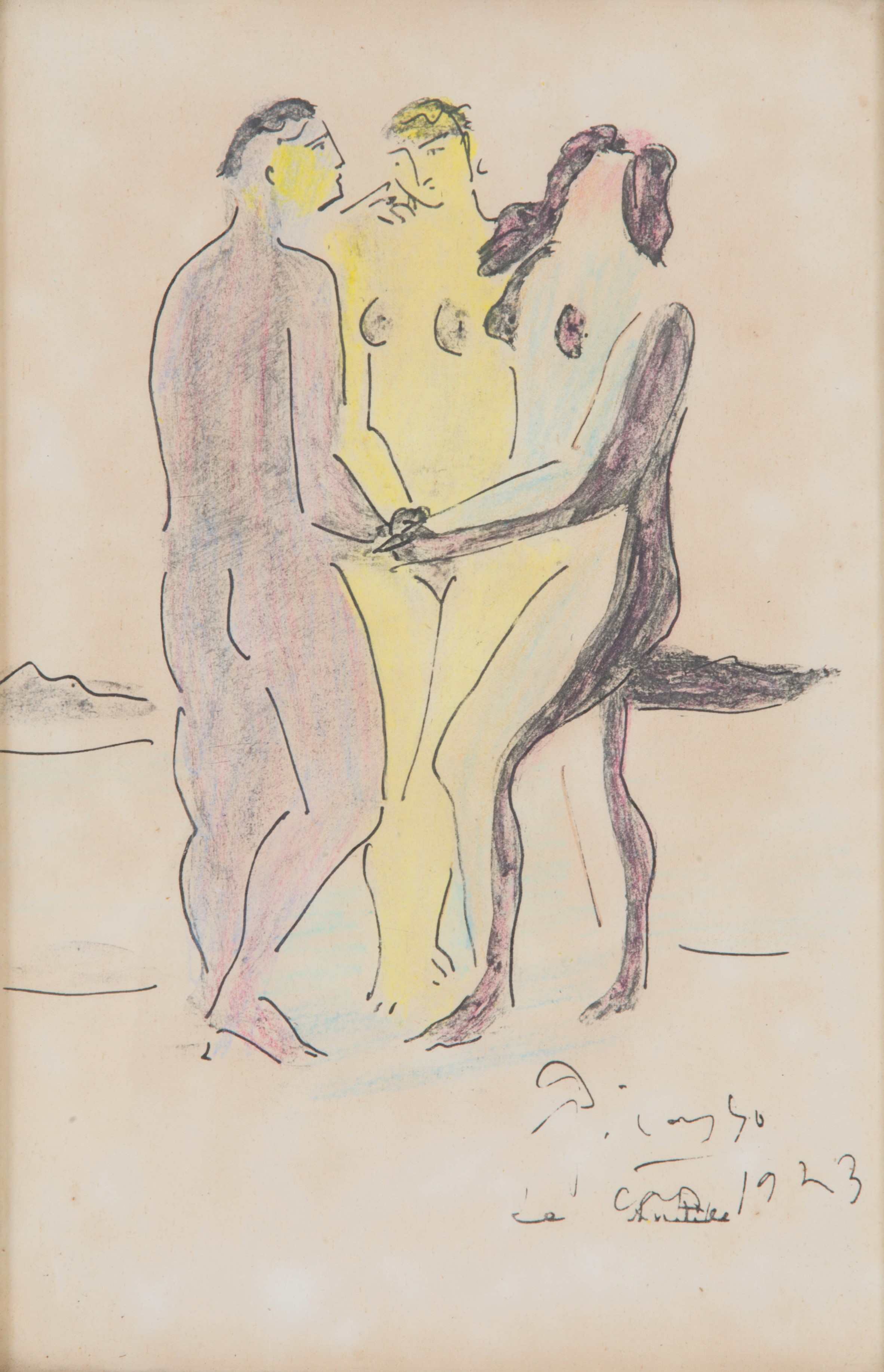Pablo Picasso - Serigrafia "adamo, Eva e il Diavolo"