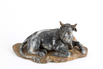 Scultura in Marmo 'mucca Sdraiata'