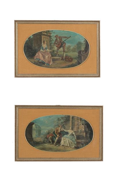 Coppia di Dipinti "scene Galanti"