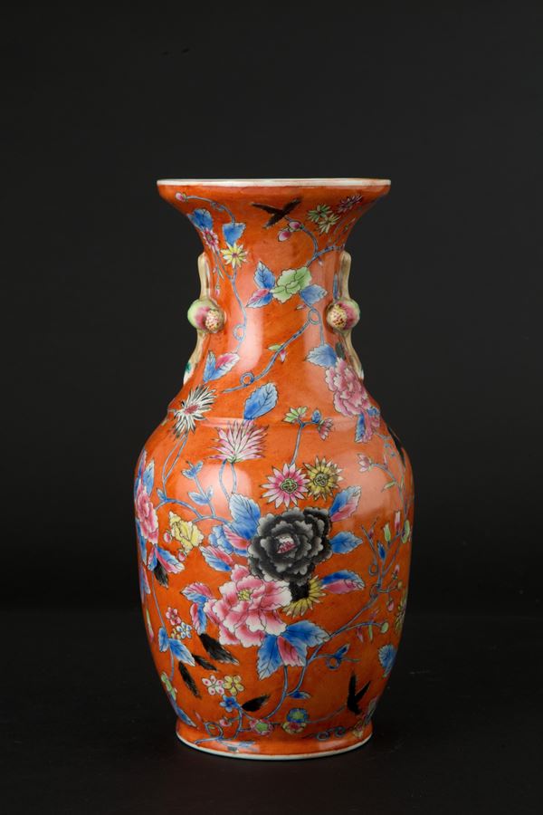 Orange bottom vase
