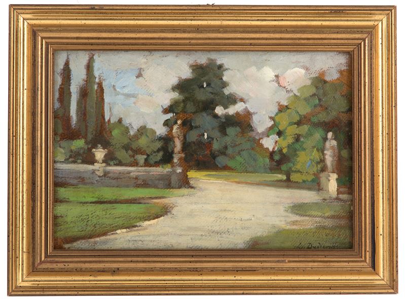 Leonardo Dudreville - Dipinto "giardino"