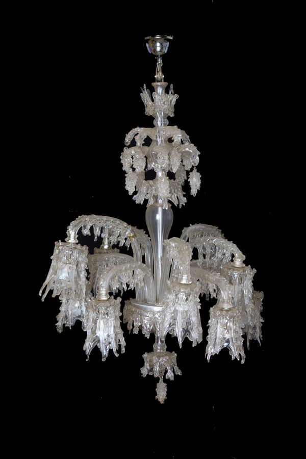 Blown glass chandelier