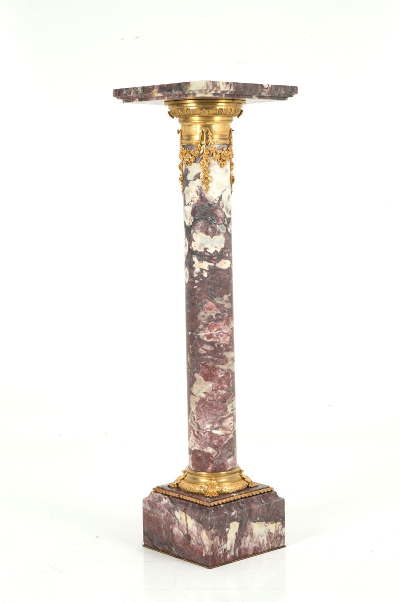 Colonna in marmo e bronzo