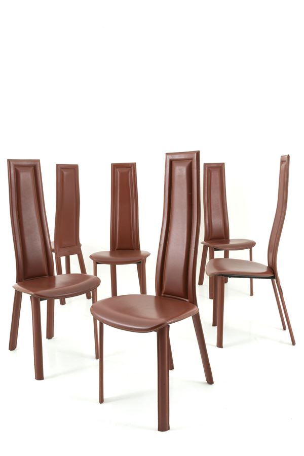 GIORGIO CATTELAN - Six chairs mod. Alice for EMMEPI