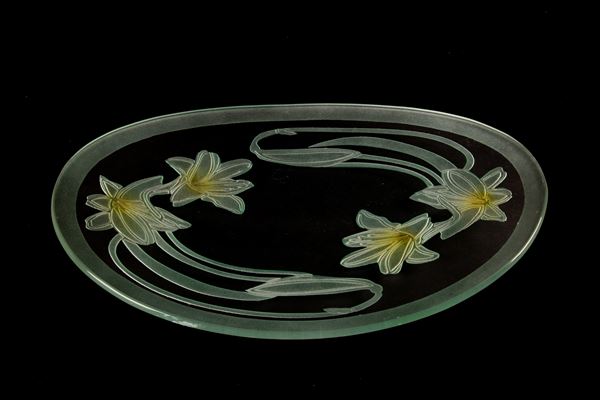 Oval glass plate
