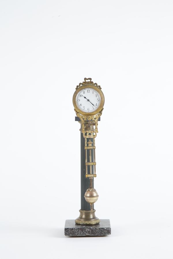 Clock pendant mounted on a column