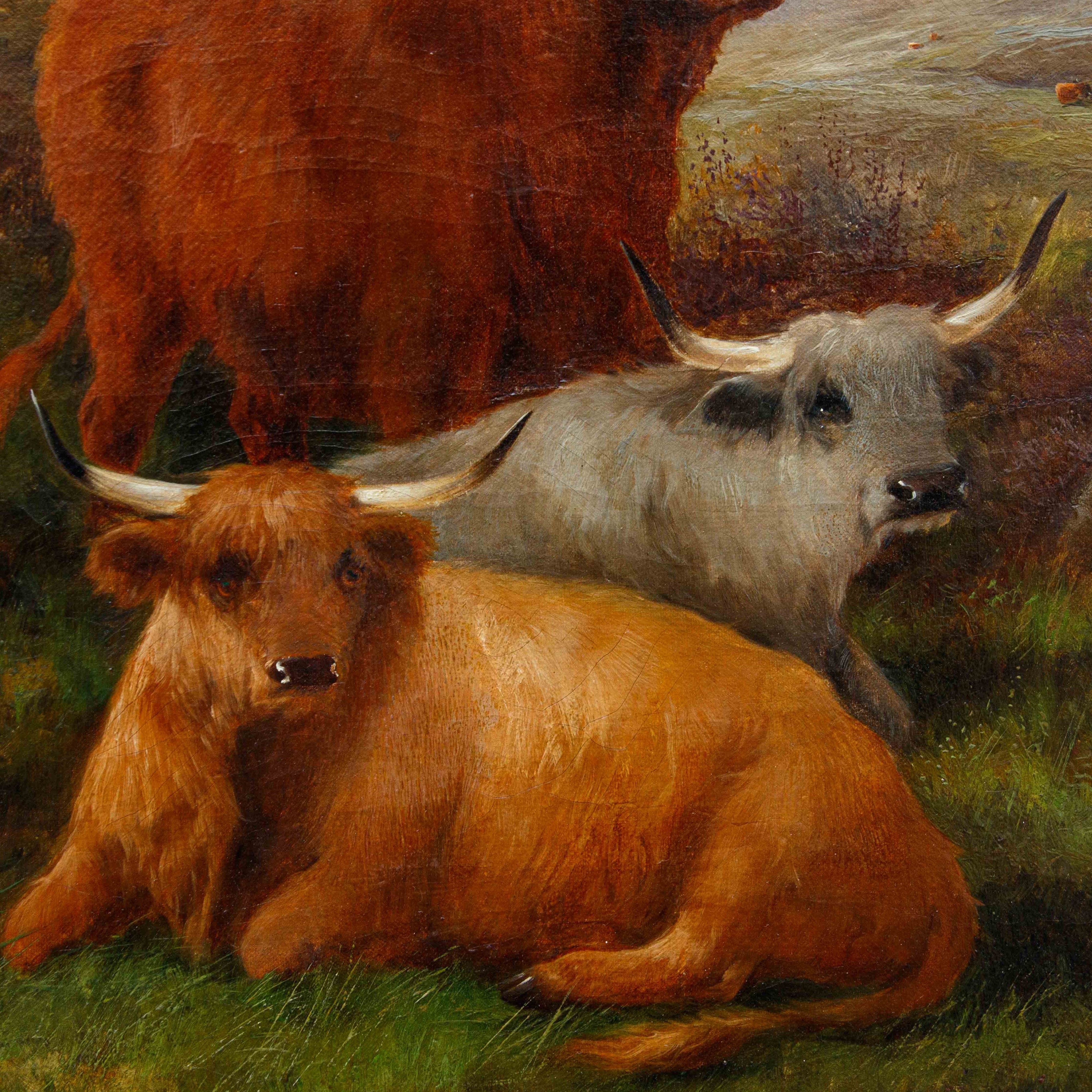 John W. Morris - Dipinto "mucche al Pascolo"