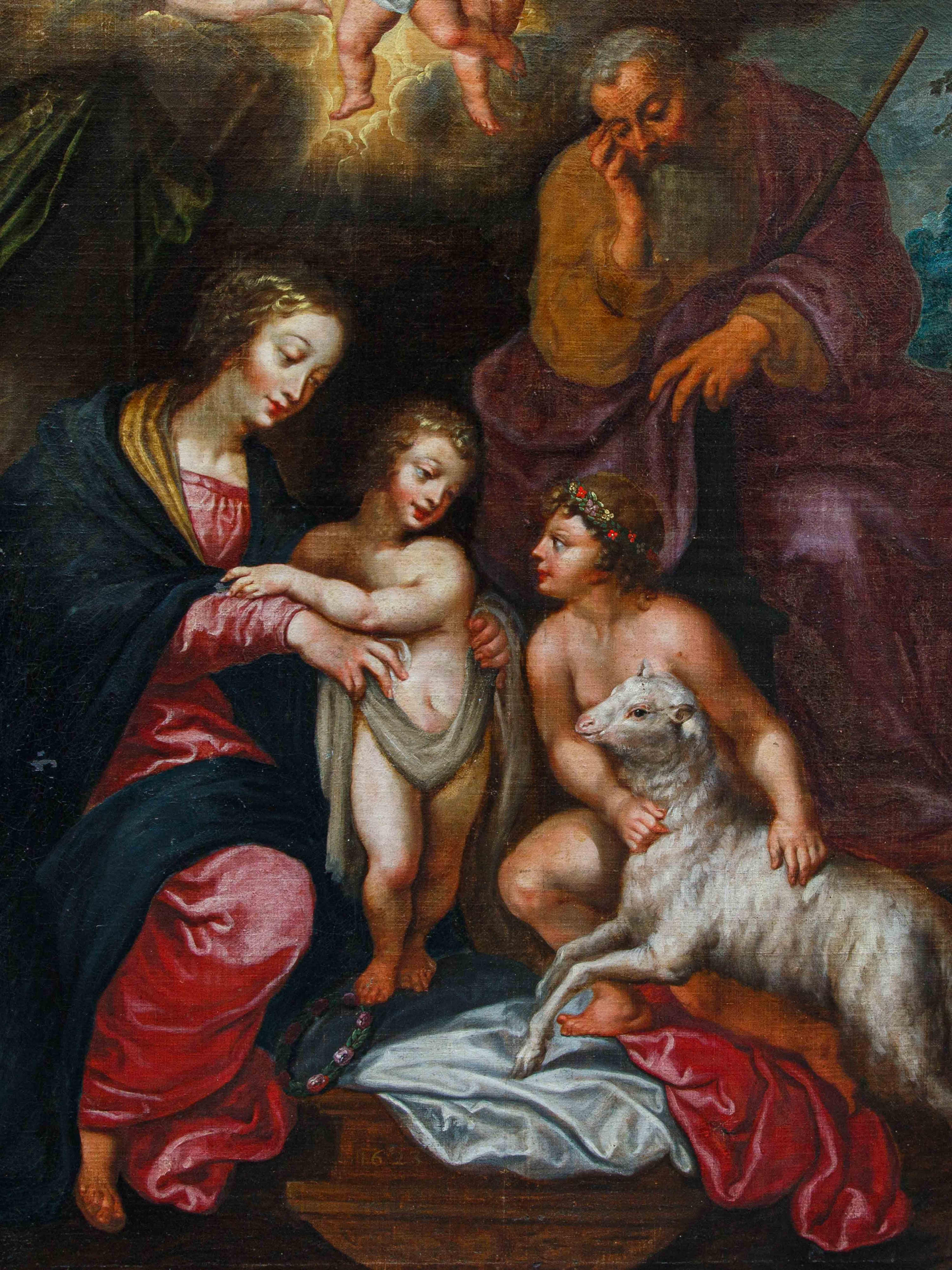 Pieter Paul Rubens - Dipinto "sacra Famiglia con San Giovannino"