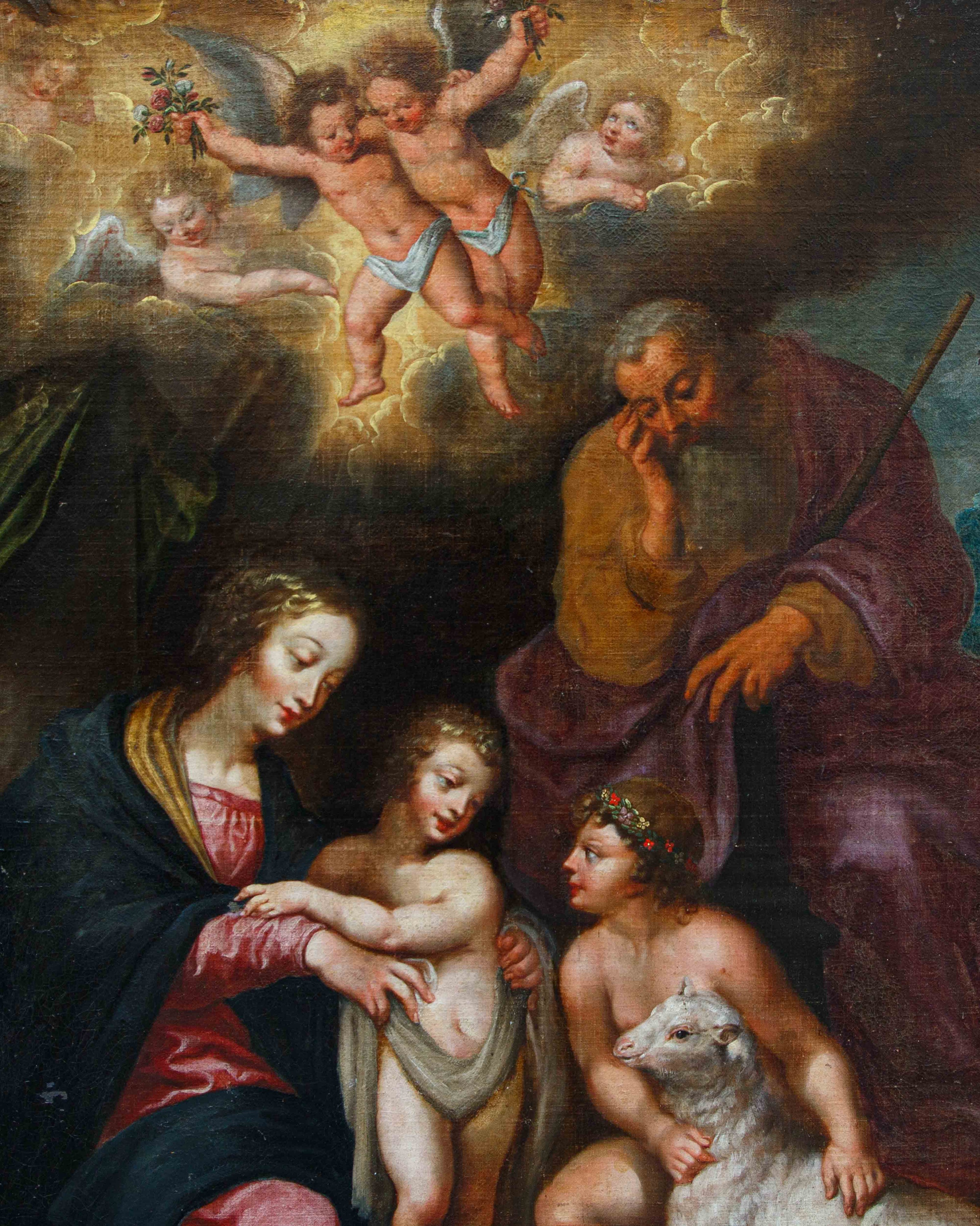Pieter Paul Rubens - Dipinto "sacra Famiglia con San Giovannino"