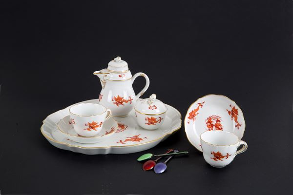 Ming dragon tête-à-tête service in Meissen porcelain