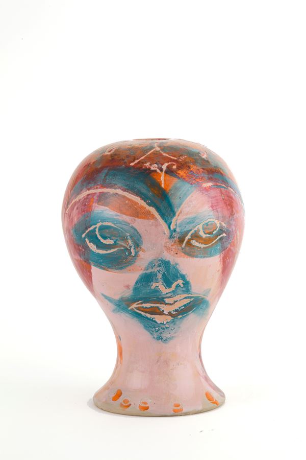 BRUNO  CECCOBELLI - Ceramic sculpture "HEAD"
