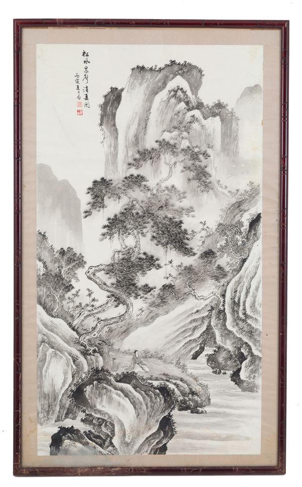 Watercolor "ORIENTAL LANDSCAPE"