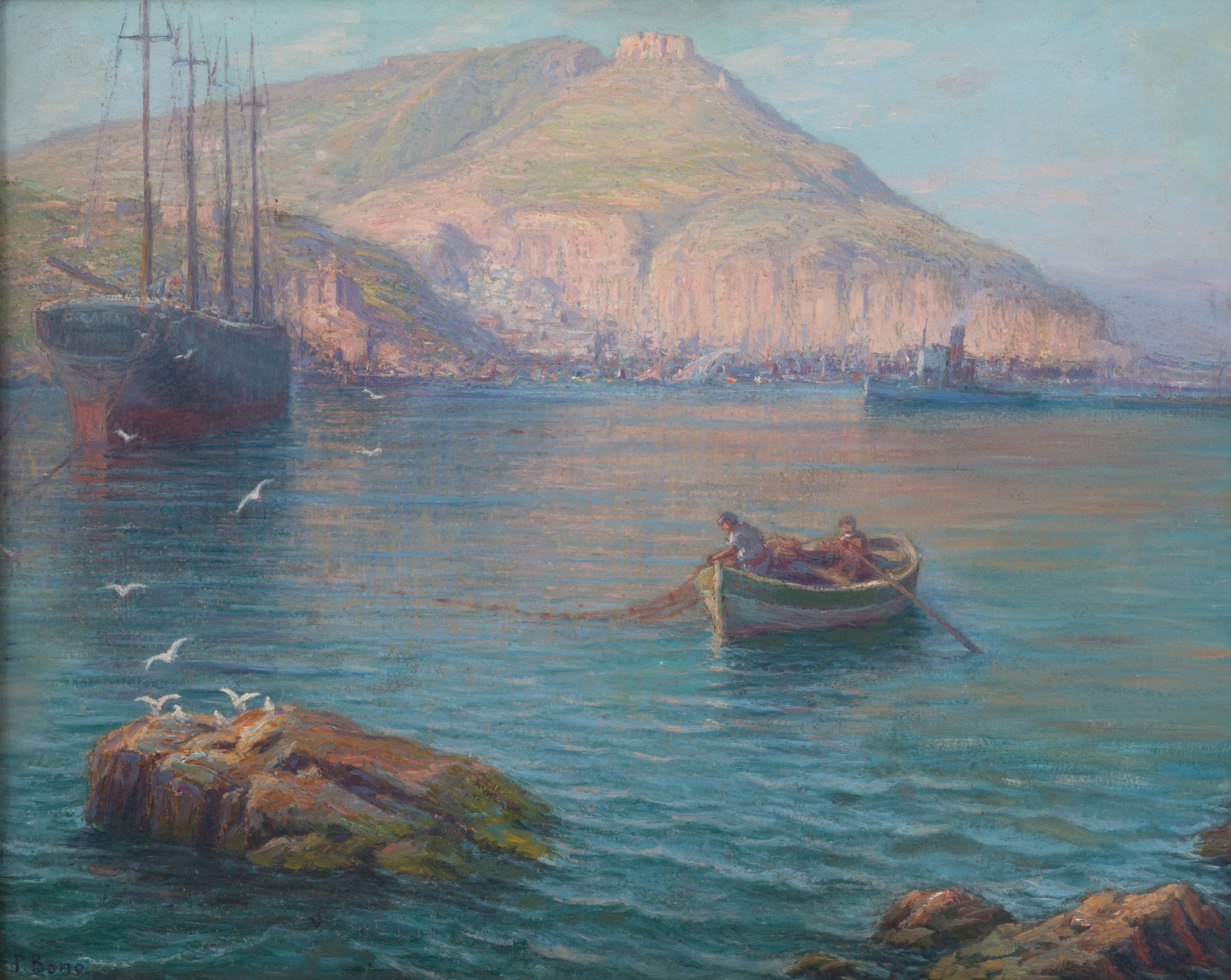 Primitif Bono - Dipinto "paesaggio Costa Azzurra"