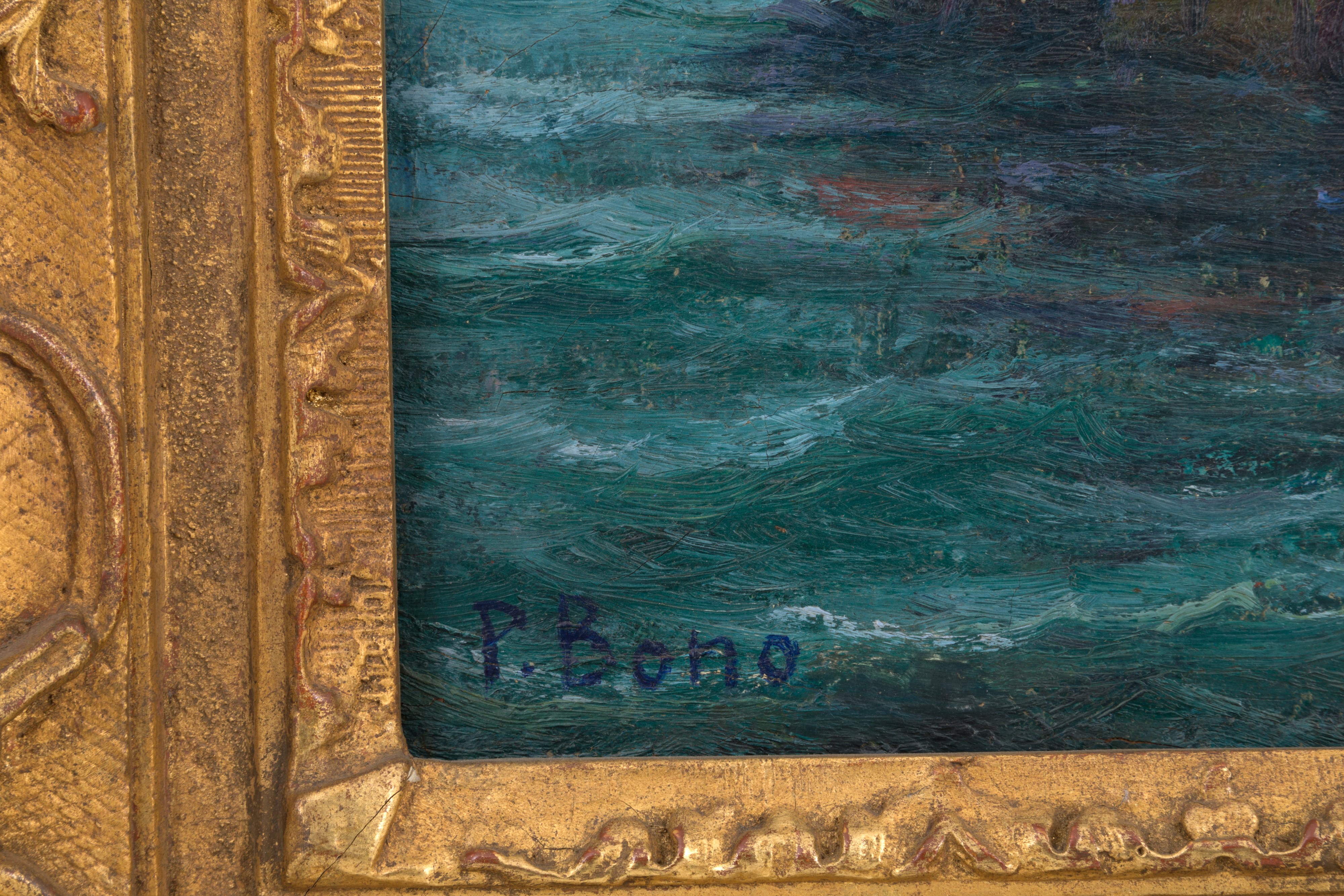 Primitif Bono - Dipinto "paesaggio Costa Azzurra"