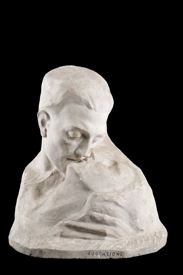 Plaster sculpture "KISS"