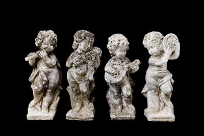 Quattro Sculture "putti Musicanti