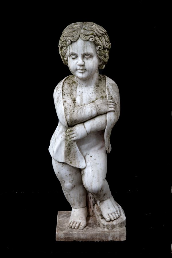 Sculpture "PUTTO WITH ARMS FROST"