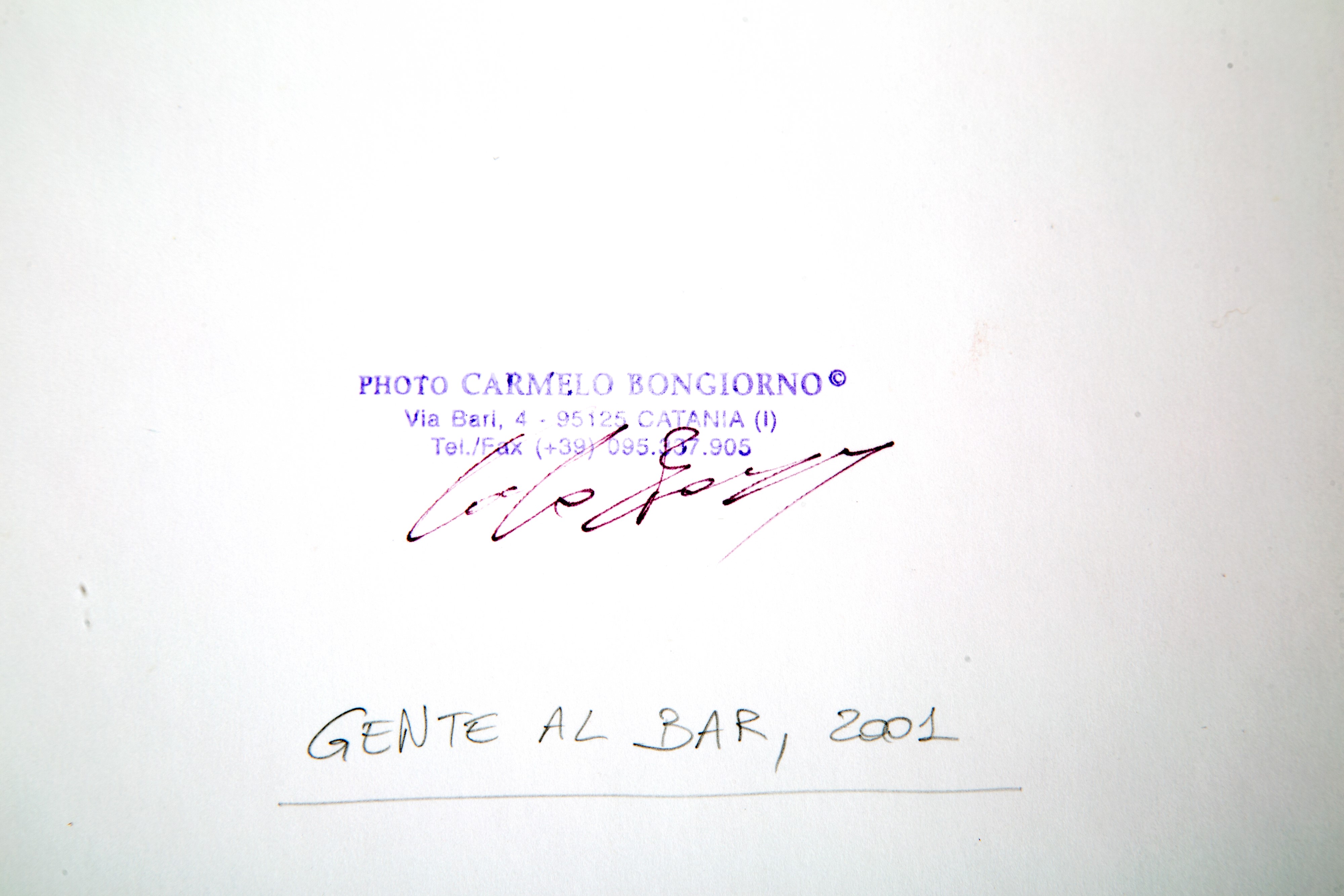 Carmelo Bongiorno - "gente al Bar, 2001"