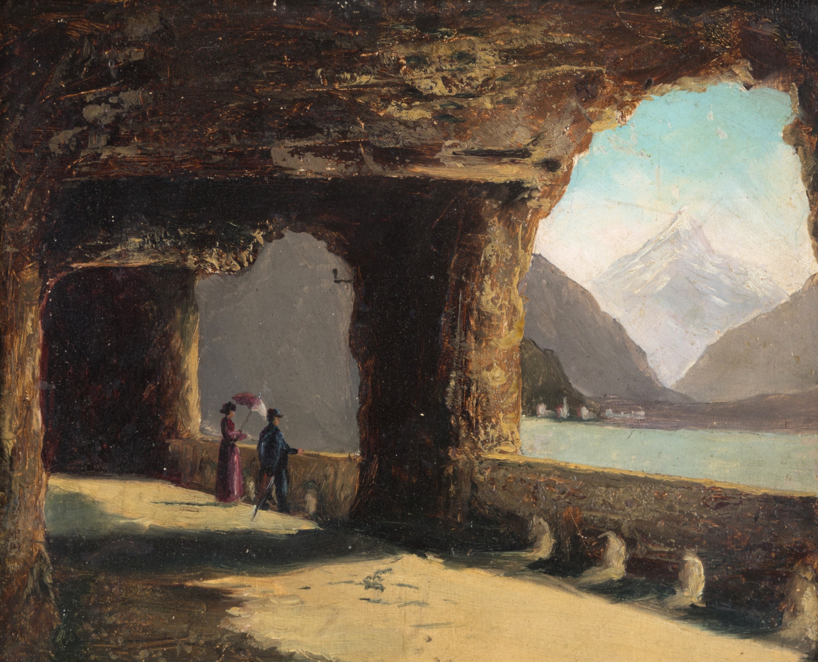 Camillo Besana - Dipinto "scorcio di Lago Lombardo"