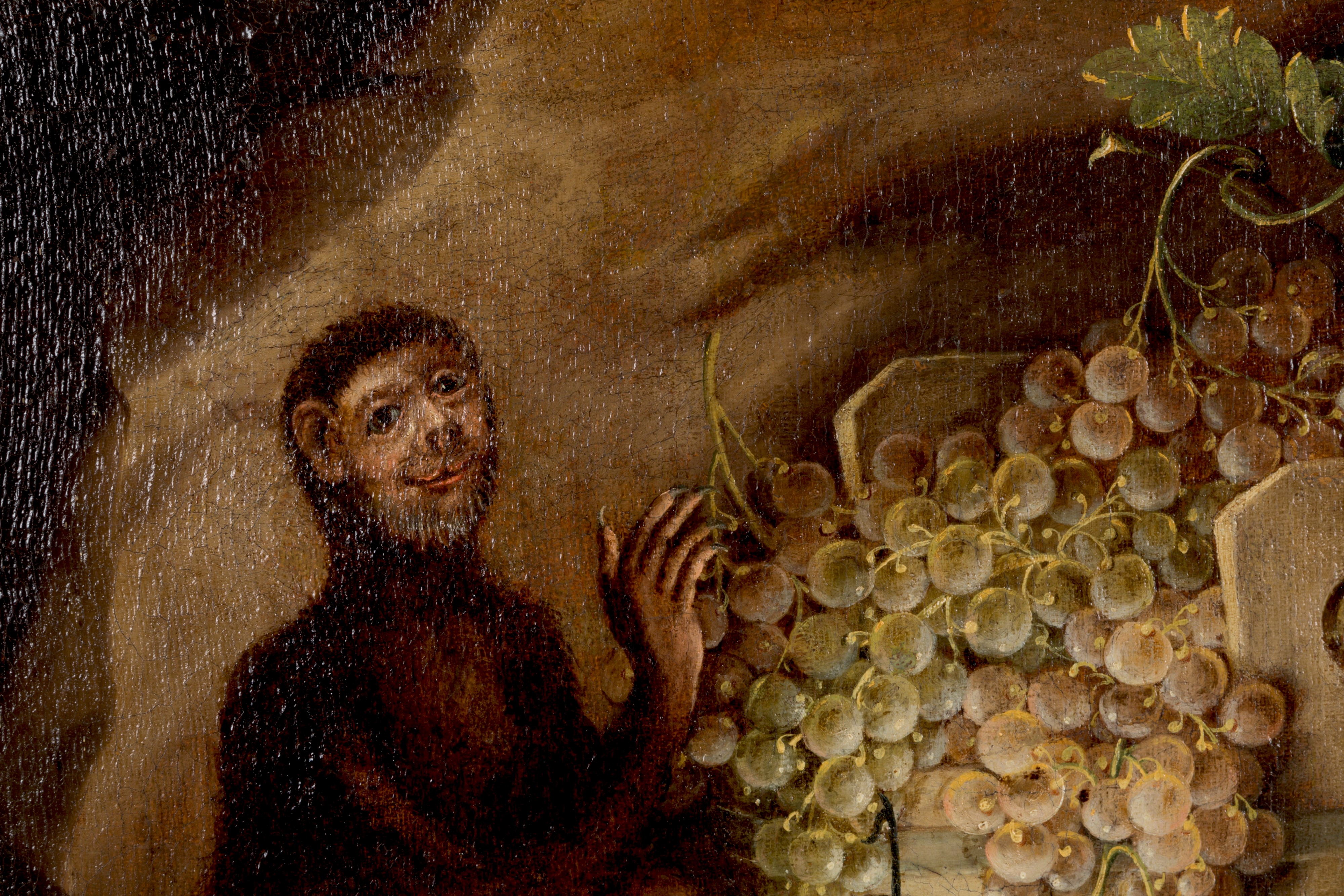 Francesco Malagoli - Dipinto "scimmiette con Frutta"