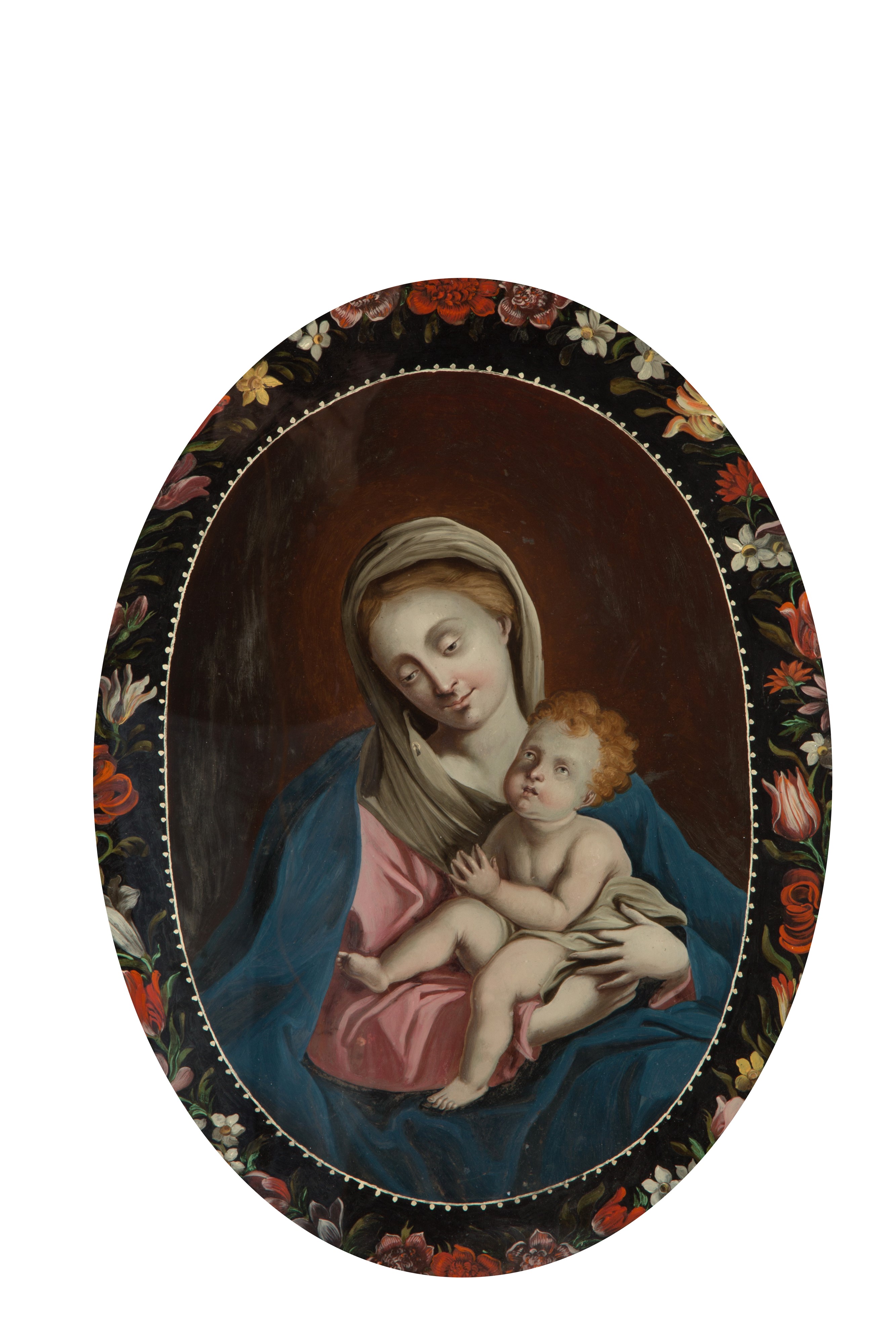 Dipinto Sottovetro "madonna con Bambino"