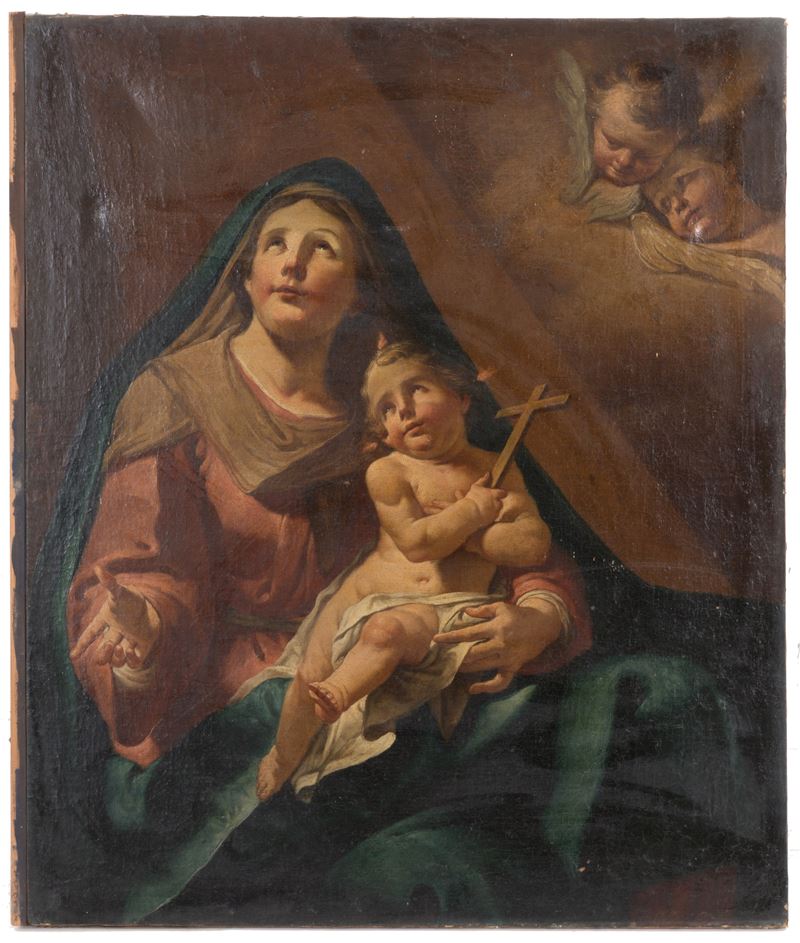 Dipinto "madonna con Bambino e Angeli"