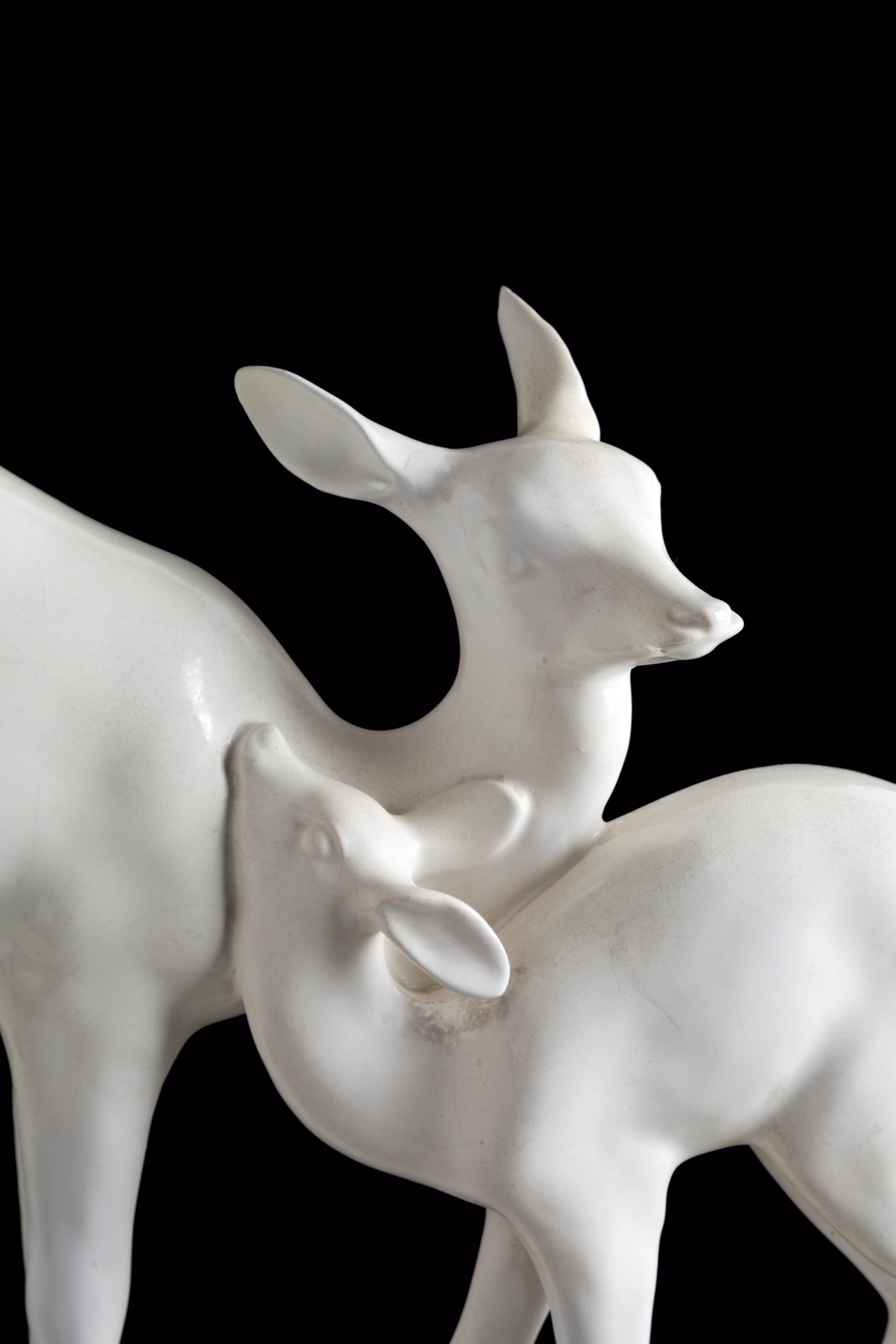 Ugo Zaccagnini - Gruppo in Ceramica "cerbiatti"