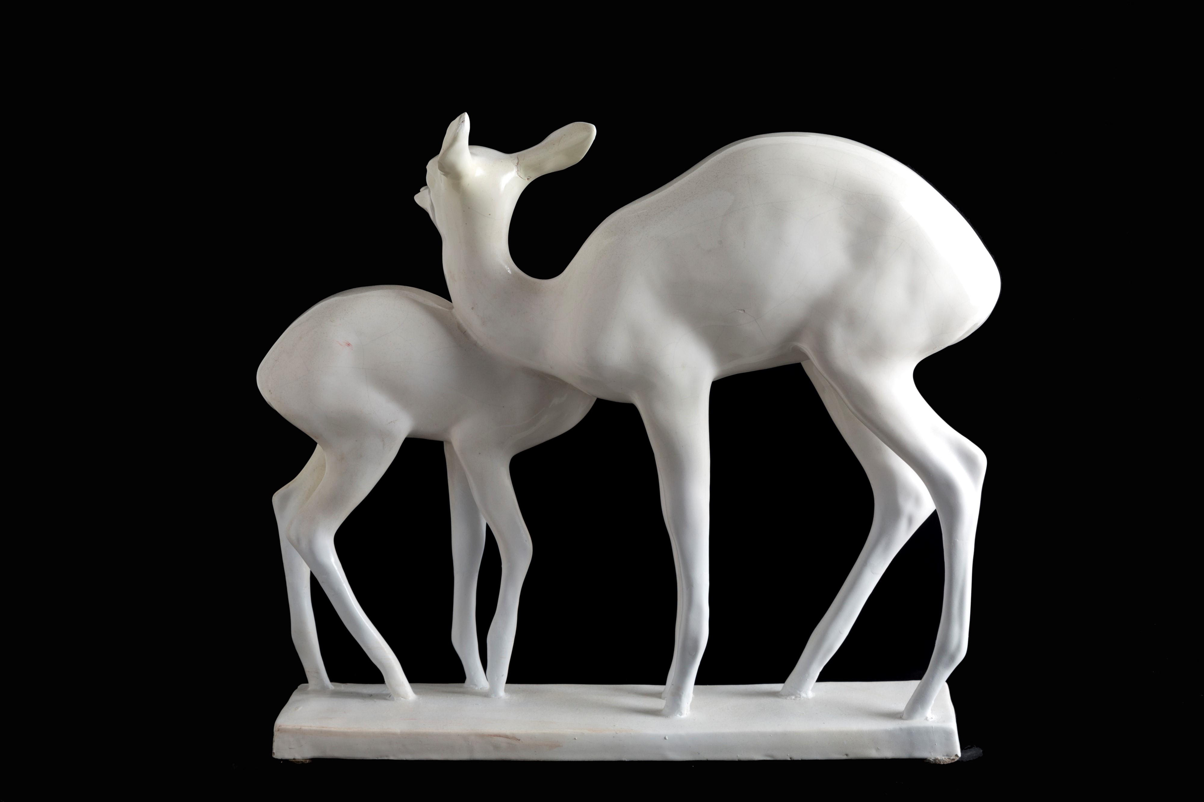 Ugo Zaccagnini - Gruppo in Ceramica "cerbiatti"
