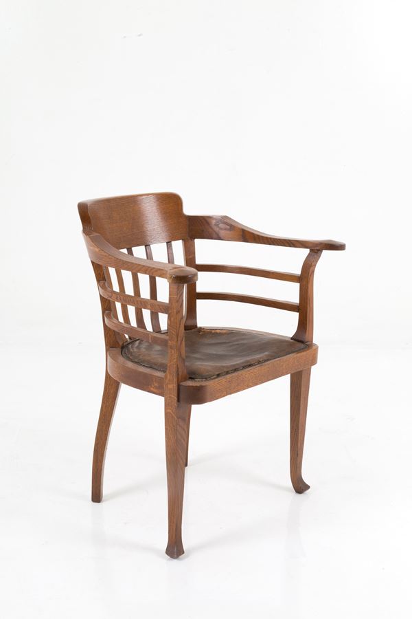 Oak wood armchair