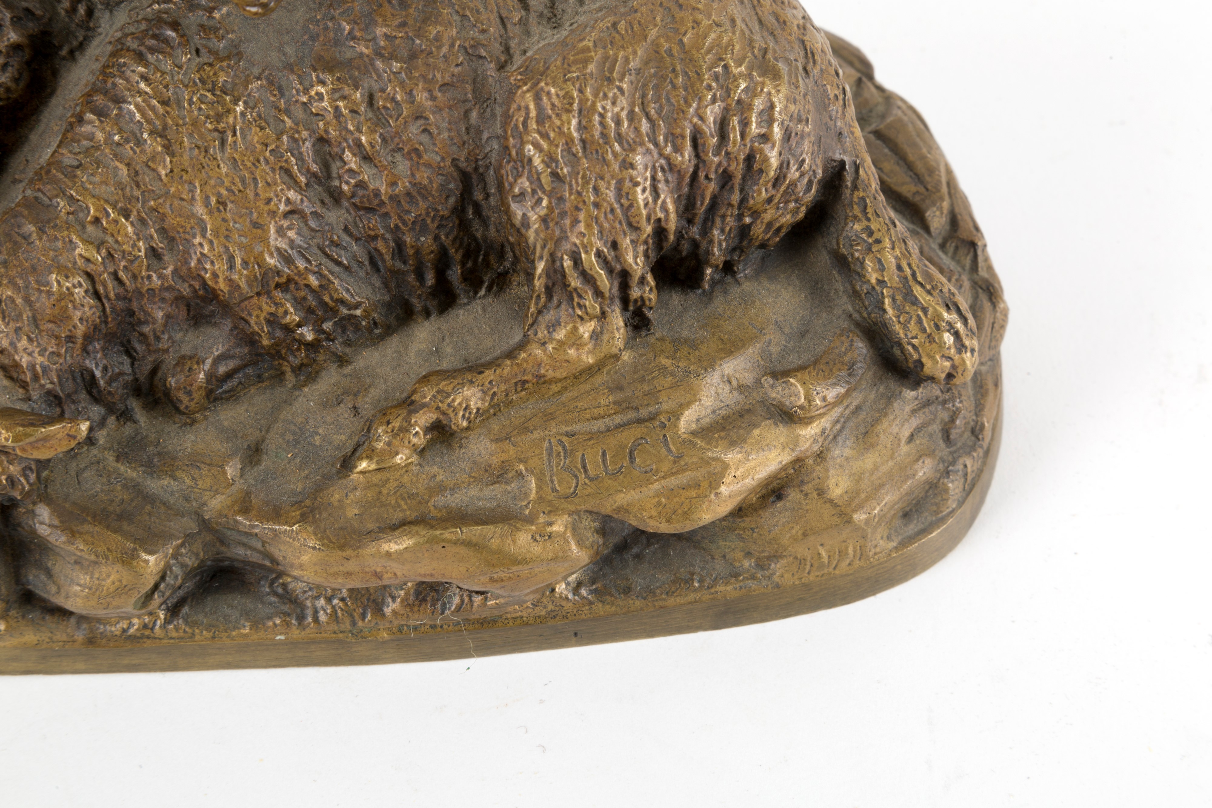 Scultura in Bronzo "ariete e Pecora a Riposo"