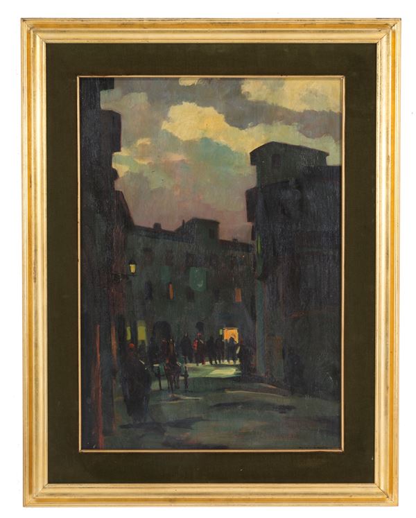 RENATO NATALI - Painting "NIGHT SCENE"