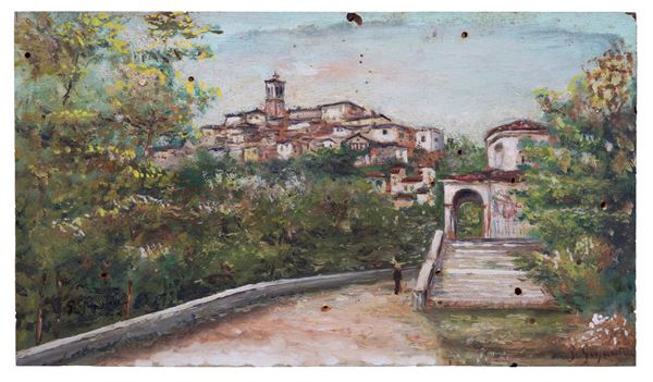 GAETANO GIGANTE - Painting "HILLY LANDSCAPE"