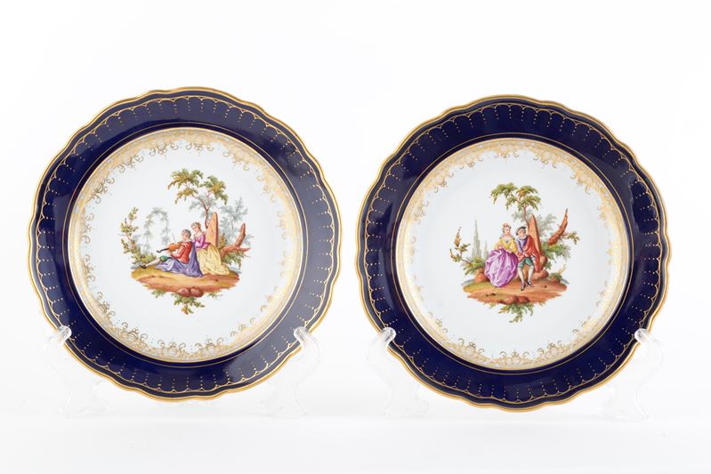 Coppia di piatti in porcellana di Meissen