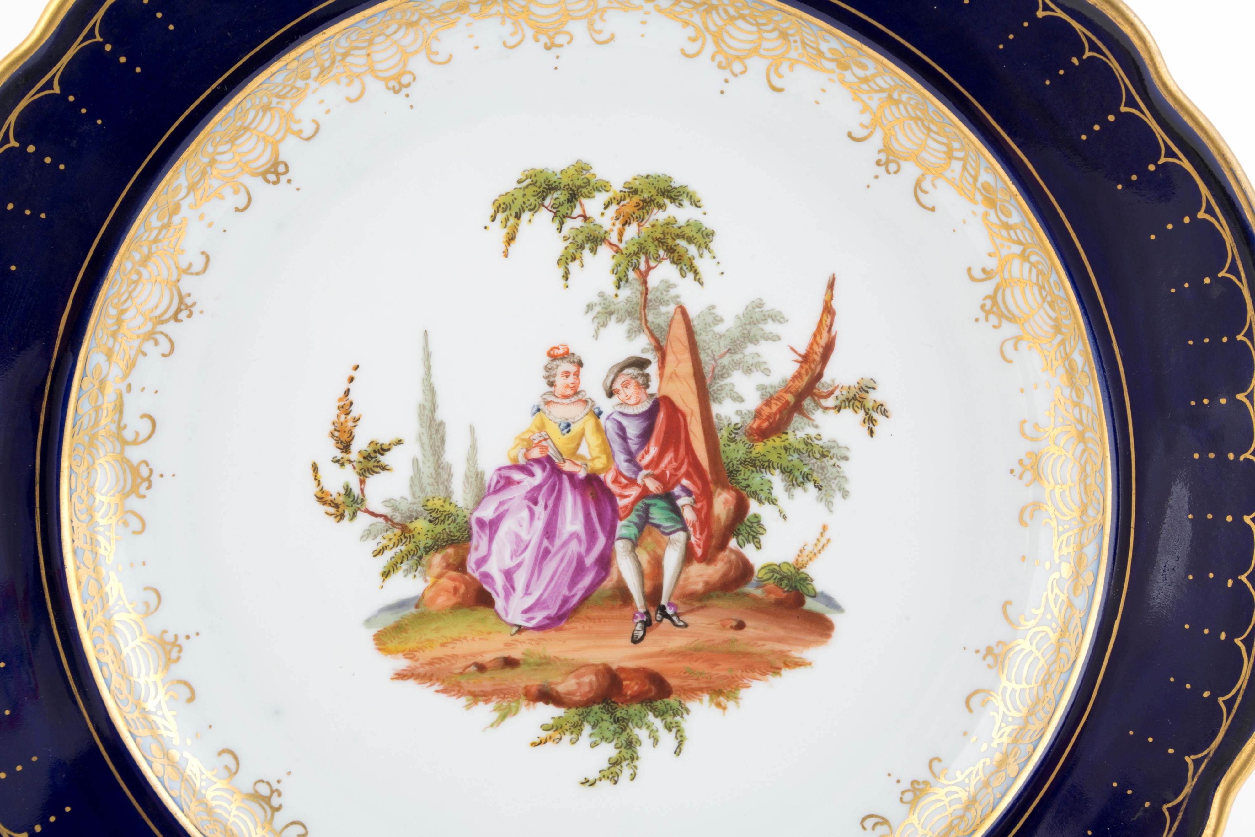 Coppia di piatti in porcellana di Meissen