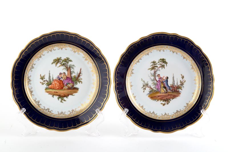 Coppia di piatti in porcellana di Meissen