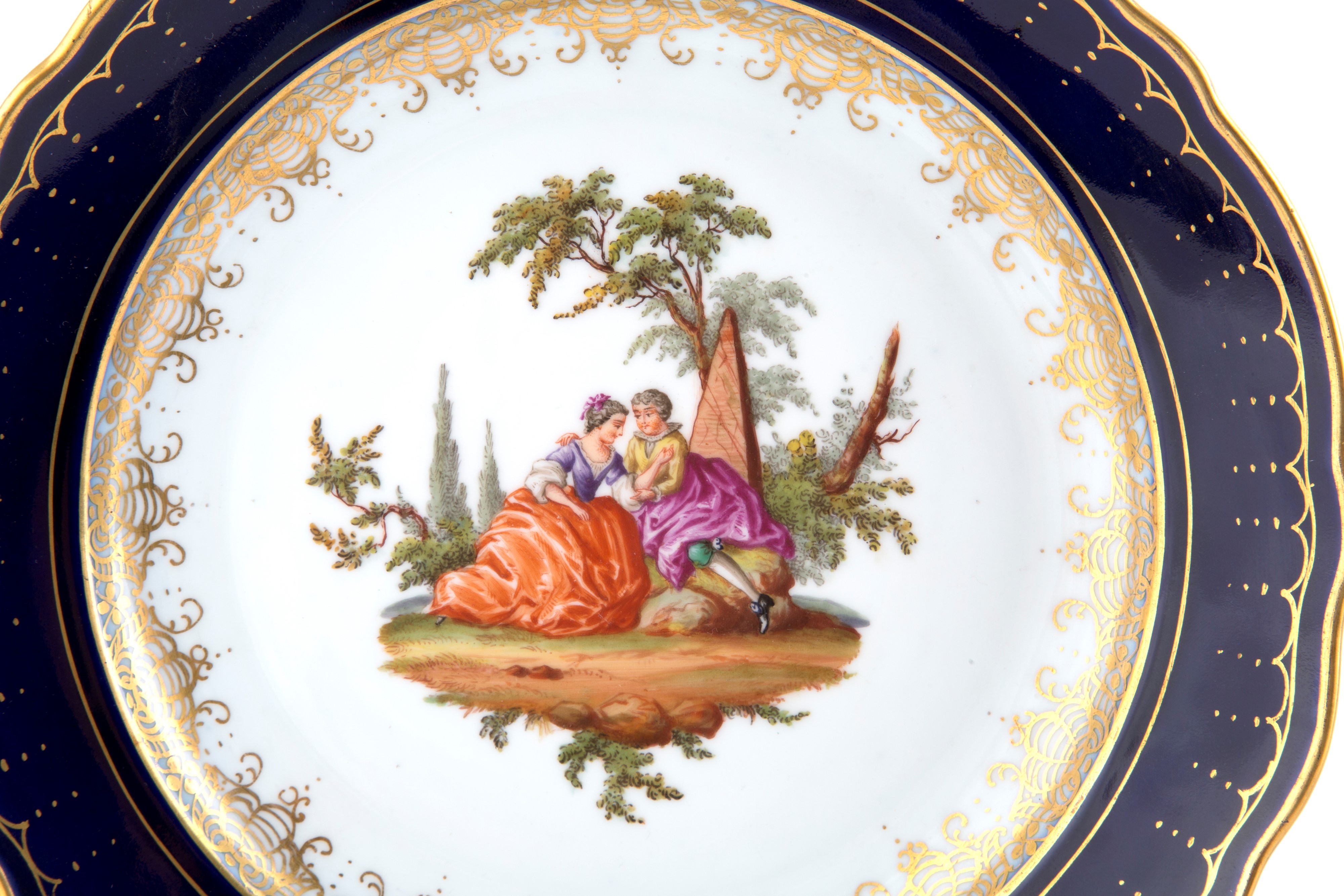 Coppia di piatti in porcellana di Meissen