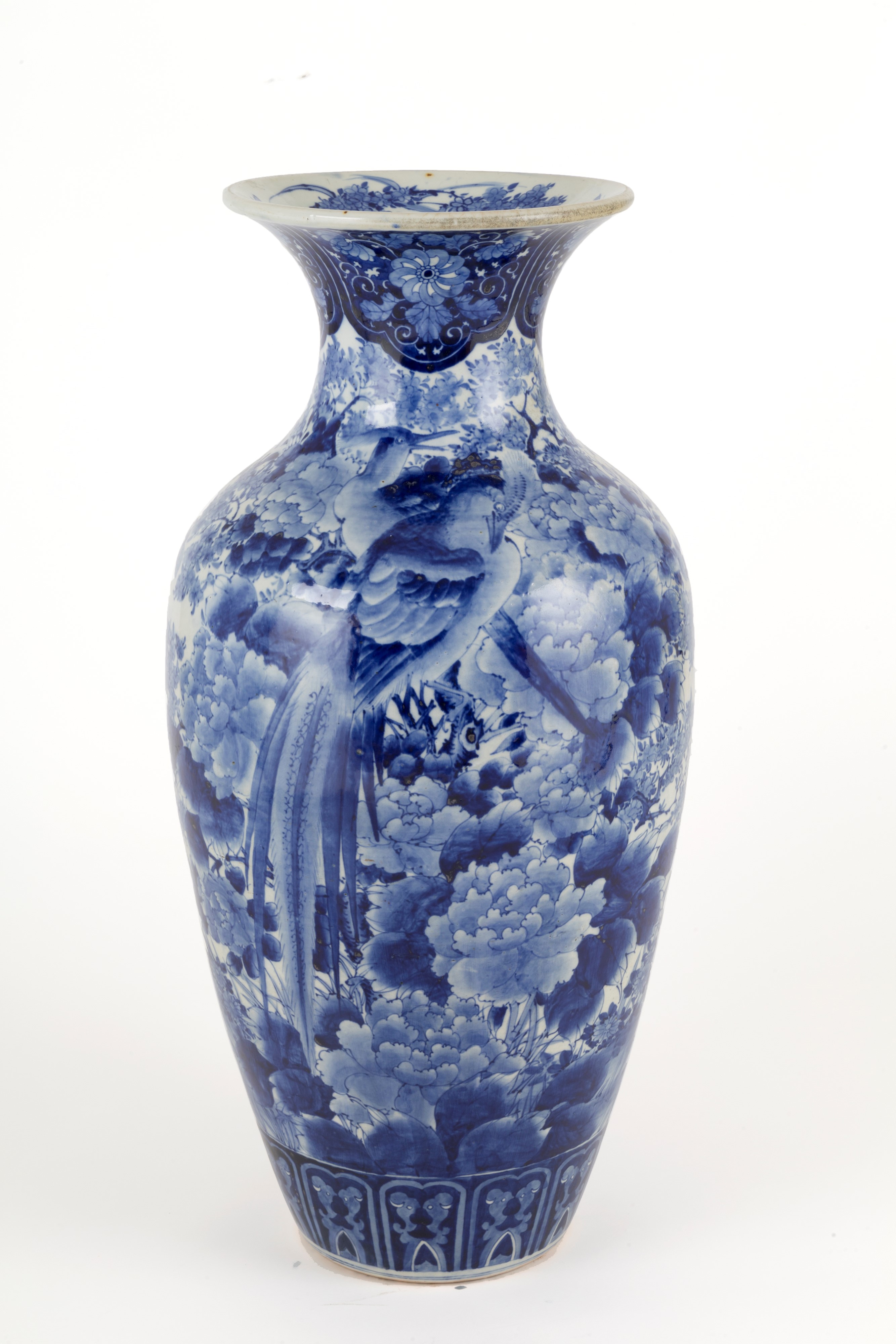 Vaso in porcellana bianca e blu