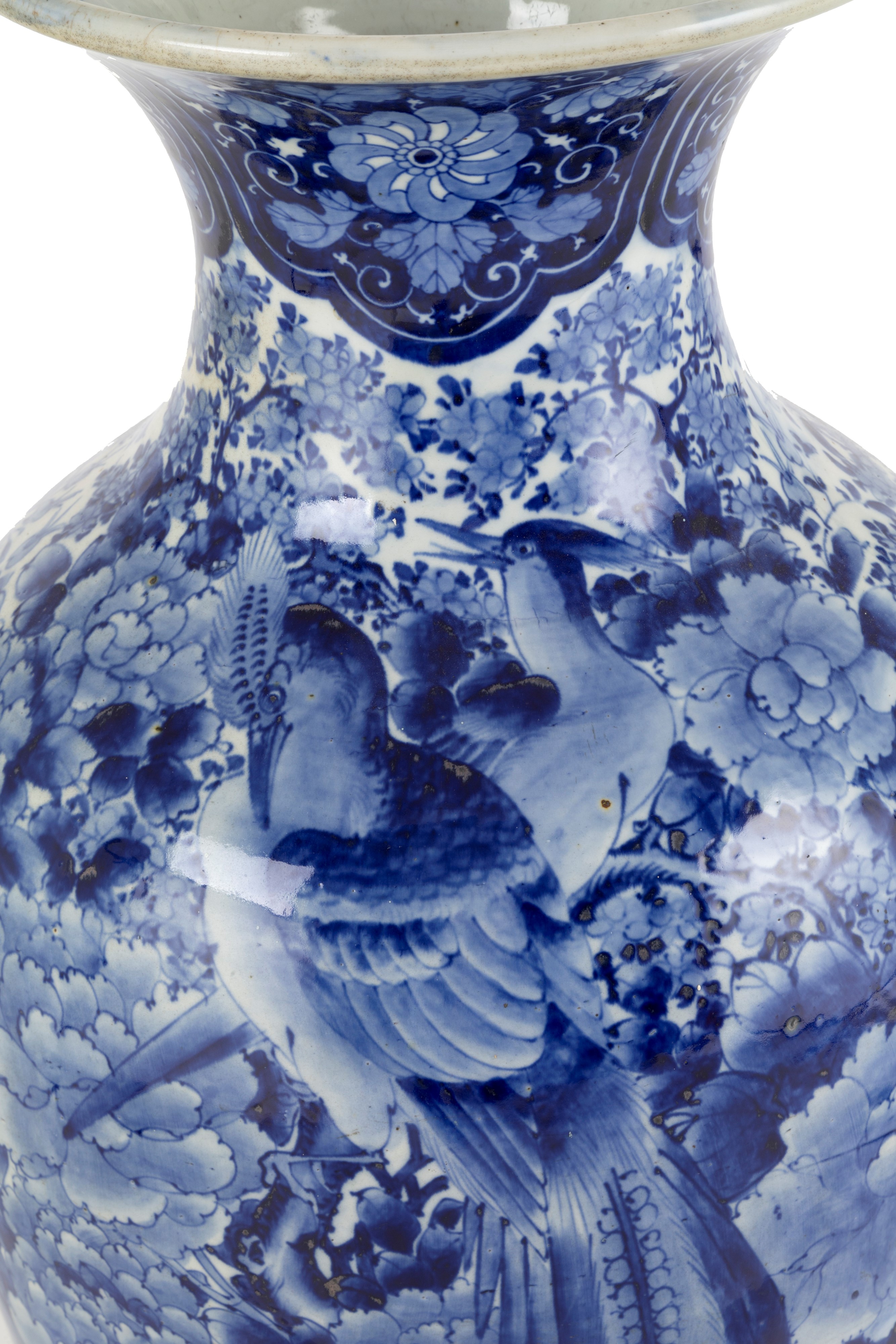 Vaso in porcellana bianca e blu