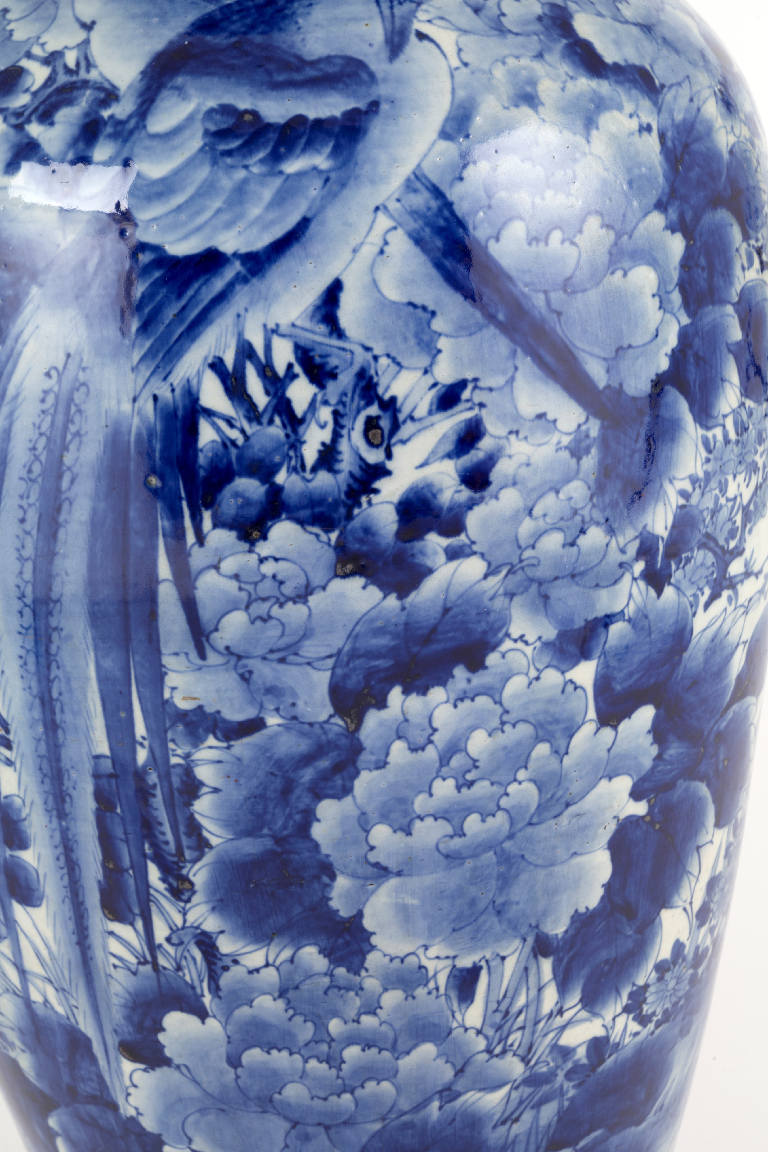 Vaso in porcellana bianca e blu