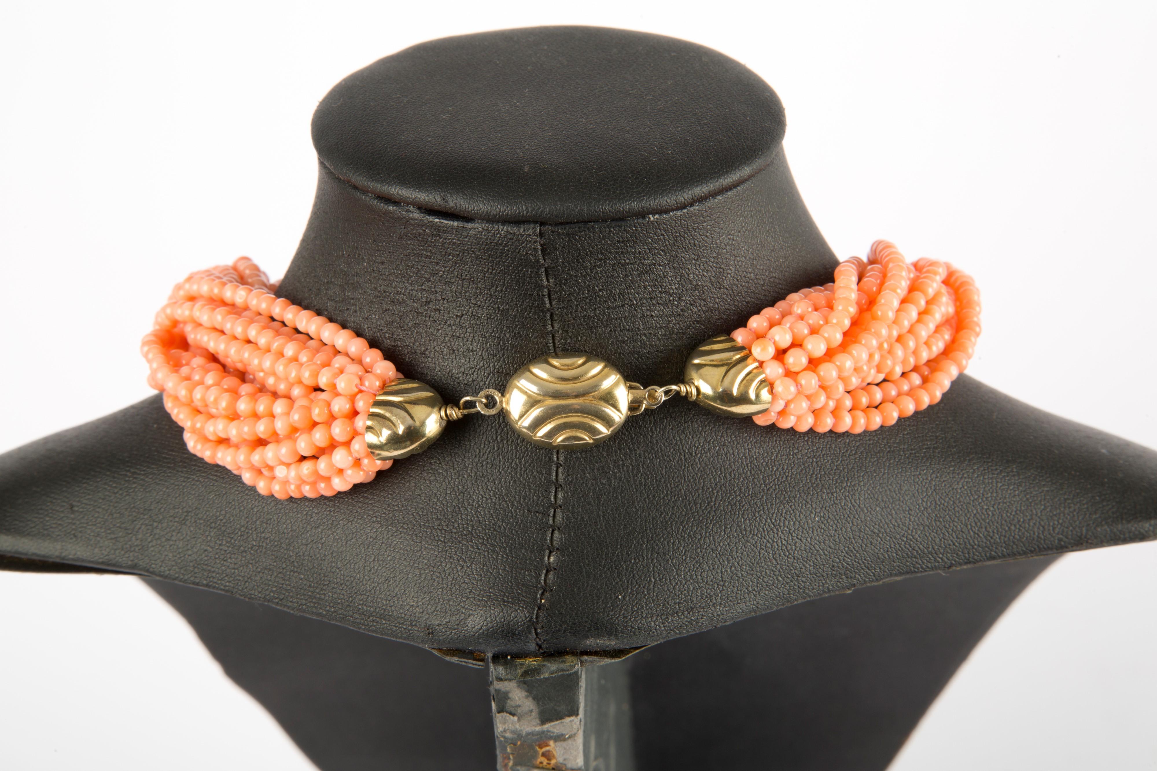 Collana e bracciale in corallo rosa