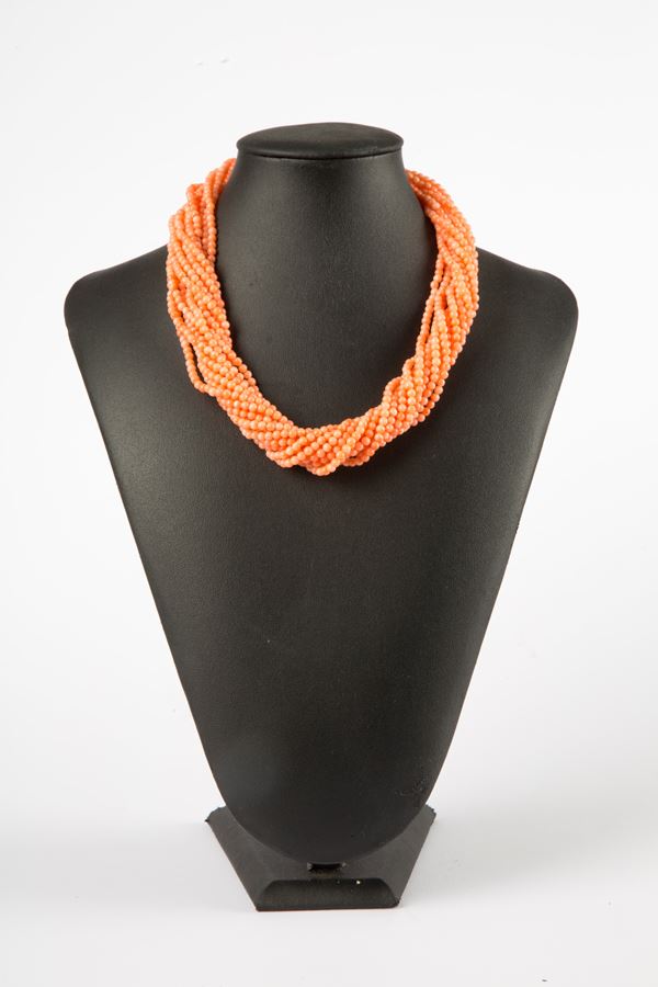 Pink coral necklace