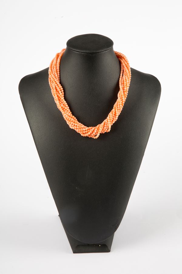 Pink coral necklace