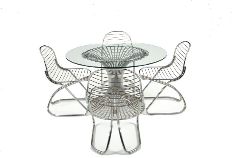Gastone Rinaldi - Tavolo Mod. Tulip con Quattro Sedie Mod. Margot