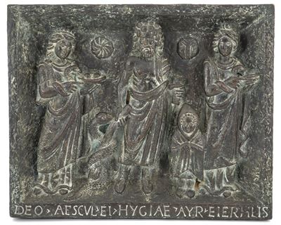 Scultura Ad Altorilievo "asclepio, Igea e Telesforo"