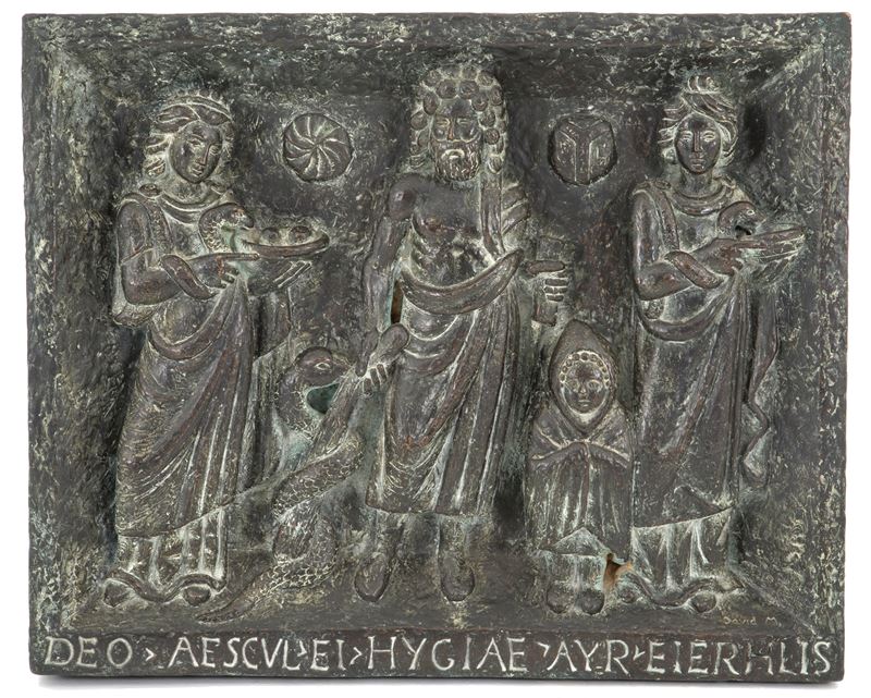 Scultura Ad Altorilievo "asclepio, Igea e Telesforo"
